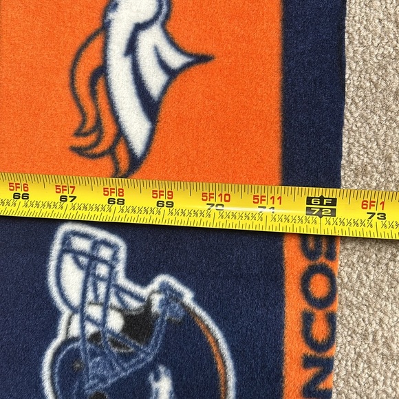 NFL Fleece Fabric- Denver Broncos Block (58 inches wide by 72 inches long) - Picture 6 of 7